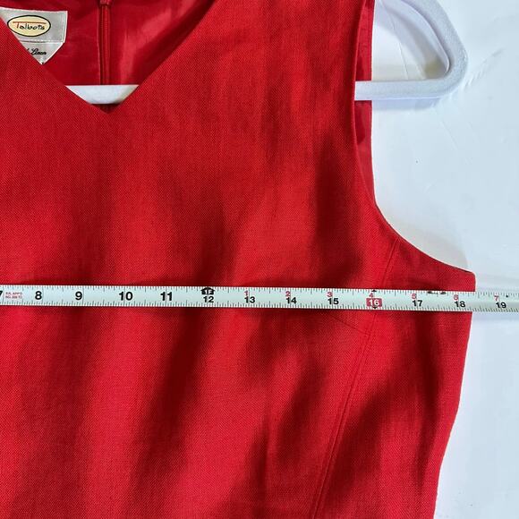Talbots Red 100% Irish Linen Sheath Dress sz 8 Classic Career Minimalist Mature - Picture 5 of 9